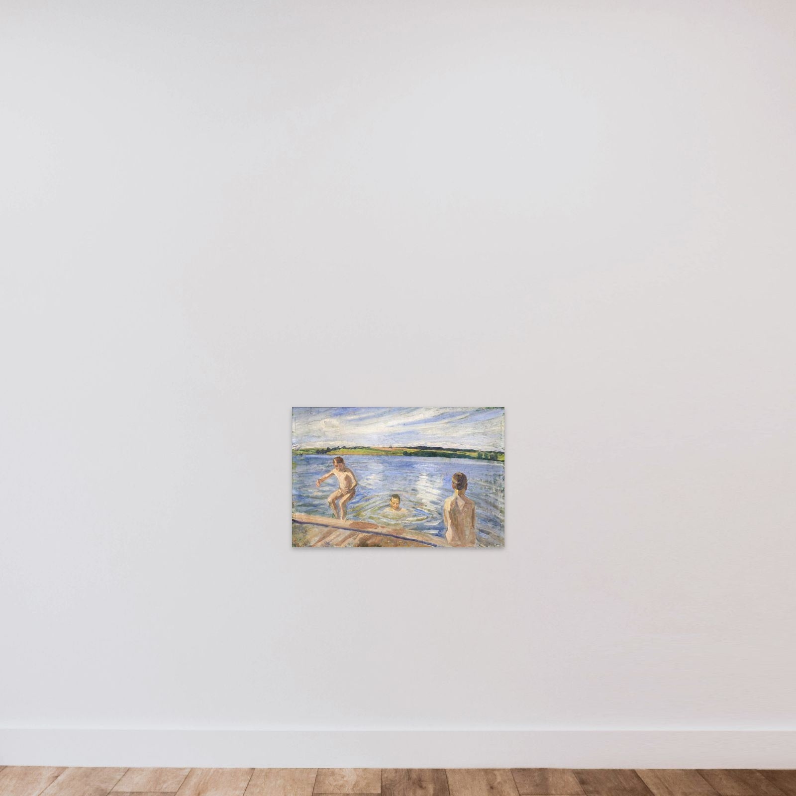 Badende drenge unframed — shown to scale