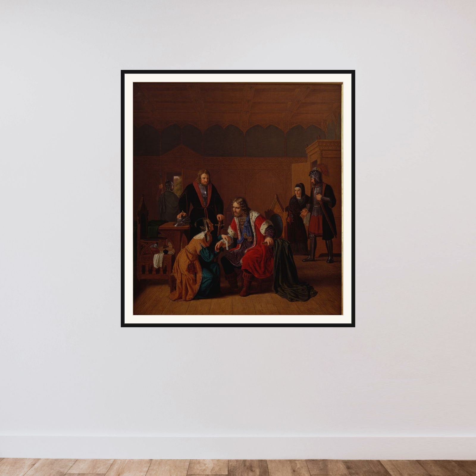 Valdemar den Store bliver forbundet i Absalons moders hus, hvor han har søgt tilflugt efter overfaldet i Roskilde framed — shown to scale
