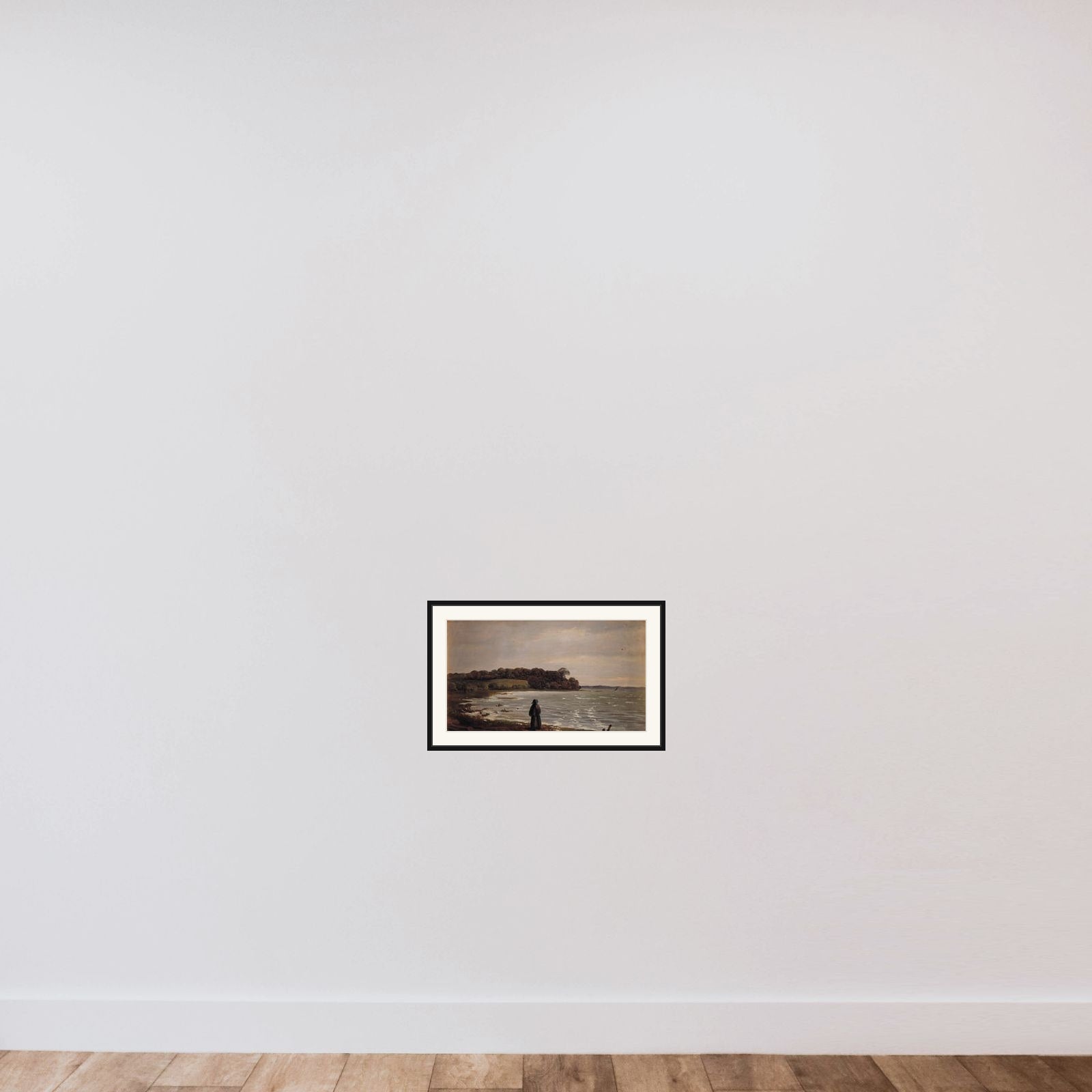 Ved Præstø Fjord i blæst framed — shown to scale