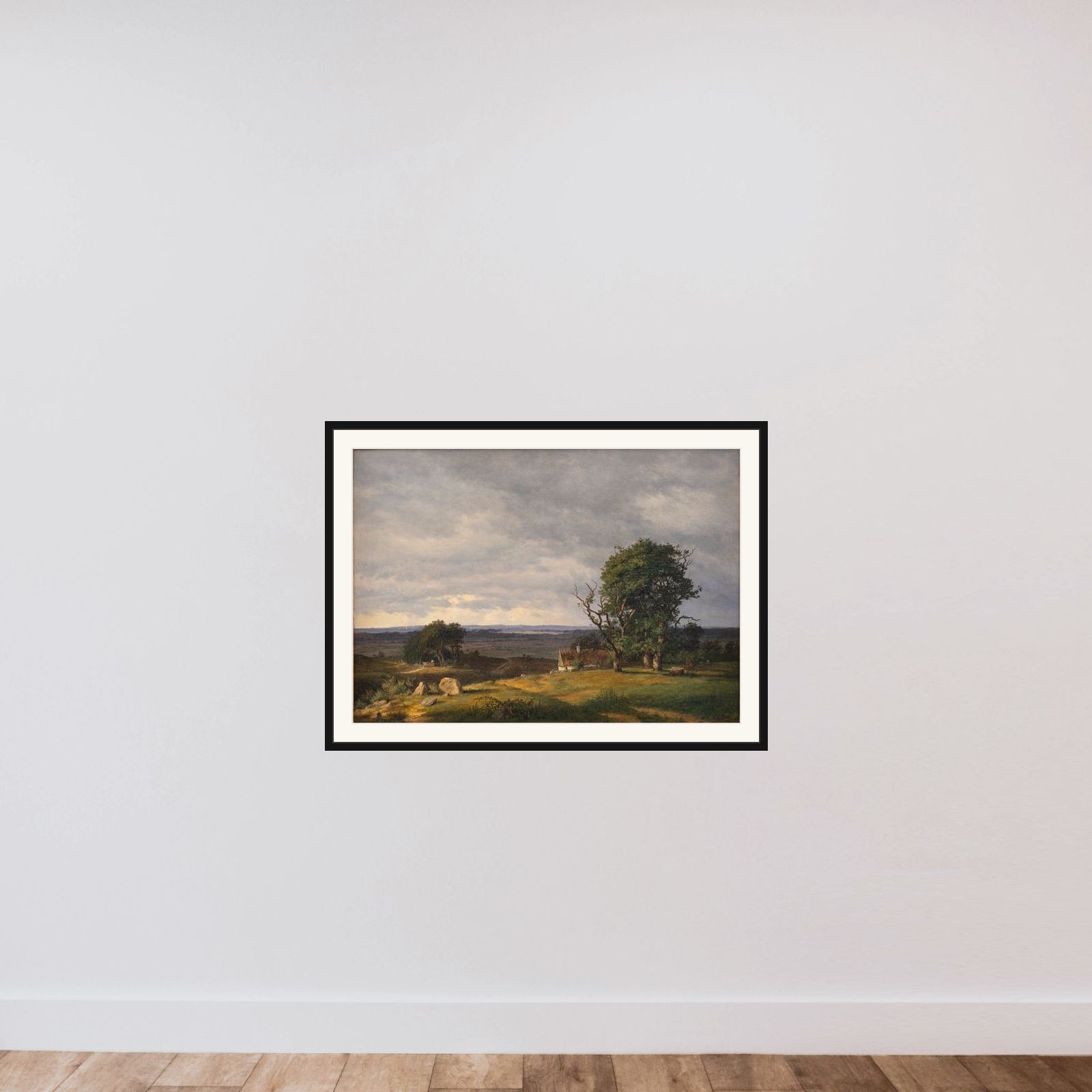 Landskab fra Esromegnen framed — shown to scale