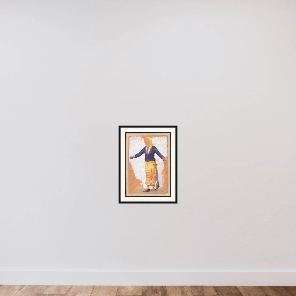 Dansende kvinde. Megara framed — shown to scale