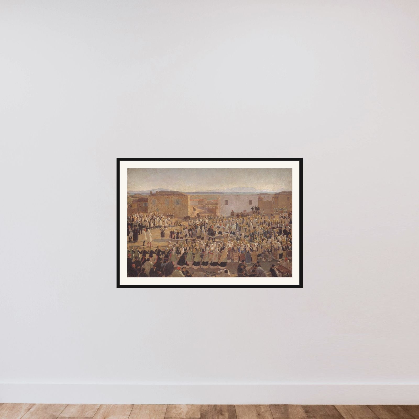 Kvindedansen i Megara framed — shown to scale