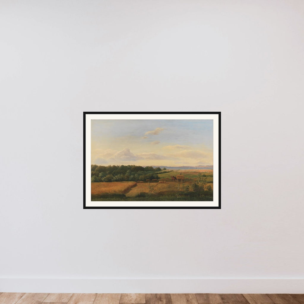 Høstlandskab med udsigt til Wedellsborghoved framed — shown to scale