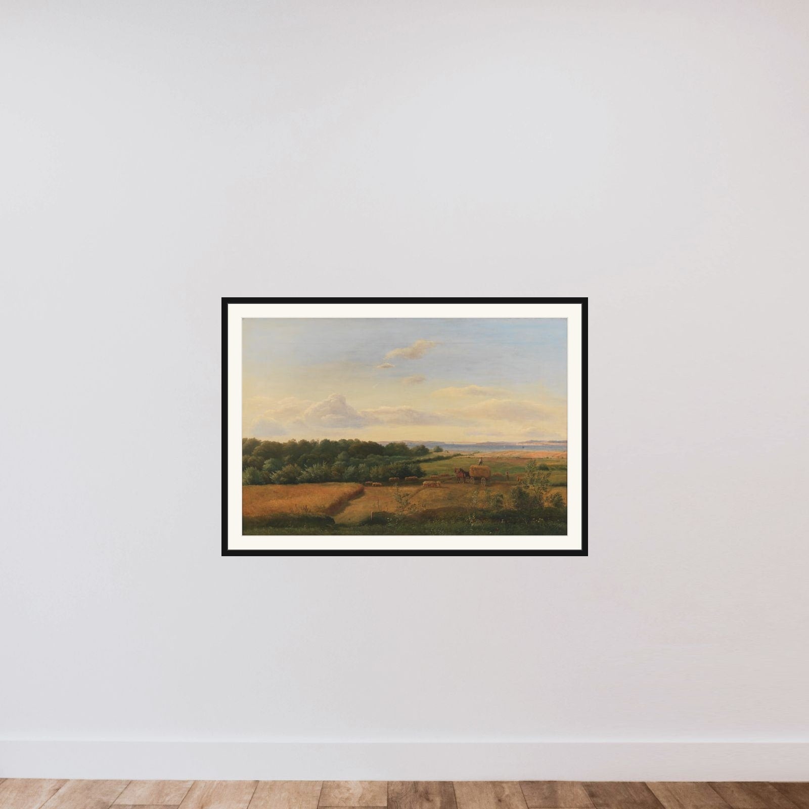 Høstlandskab med udsigt til Wedellsborghoved framed — shown to scale