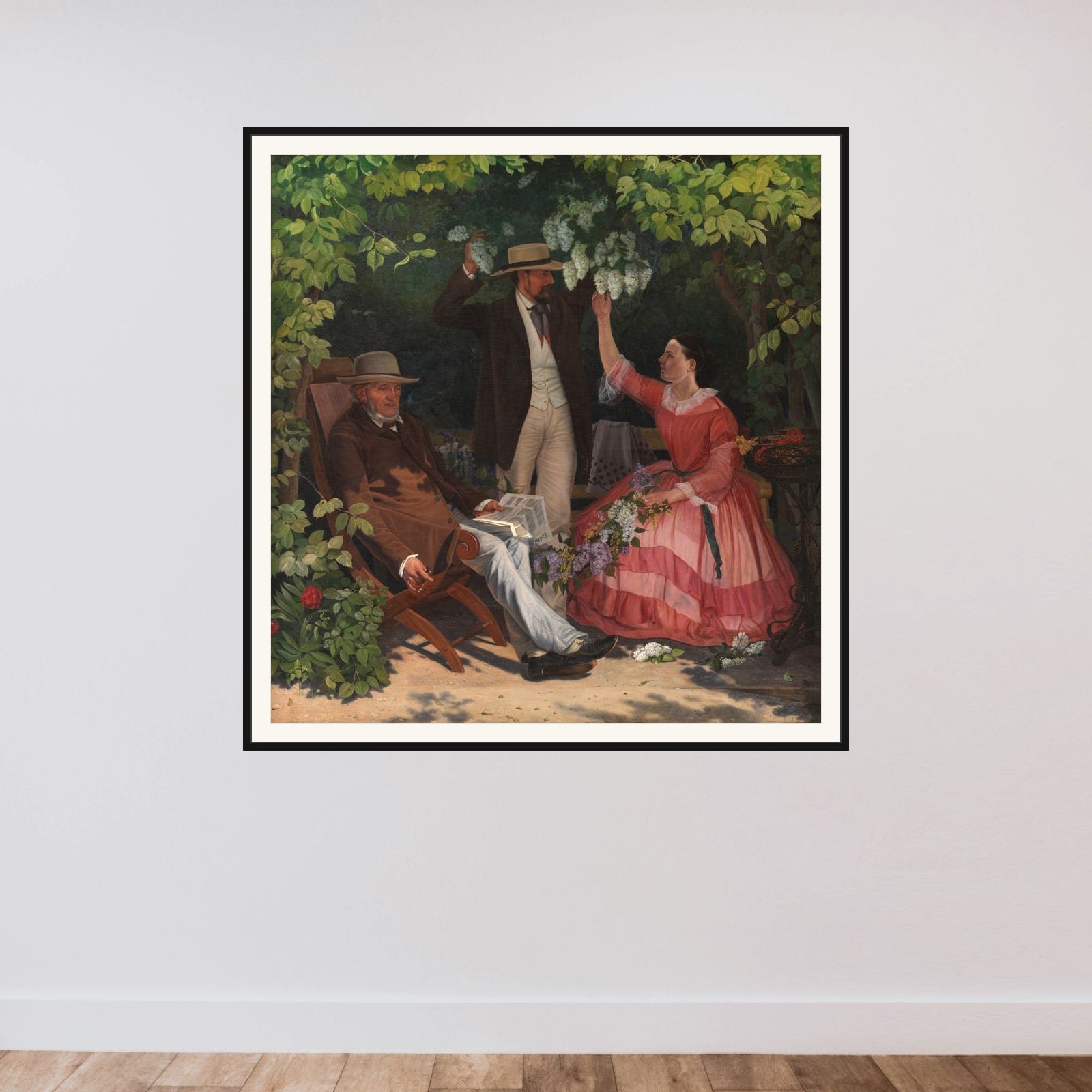 I lysthuset framed — shown to scale