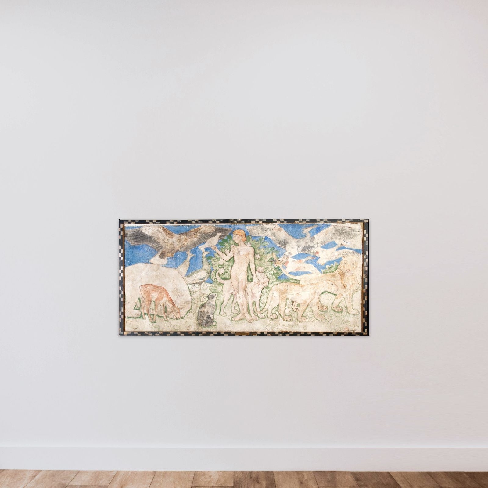Adam giver dyrene navne unframed — shown to scale