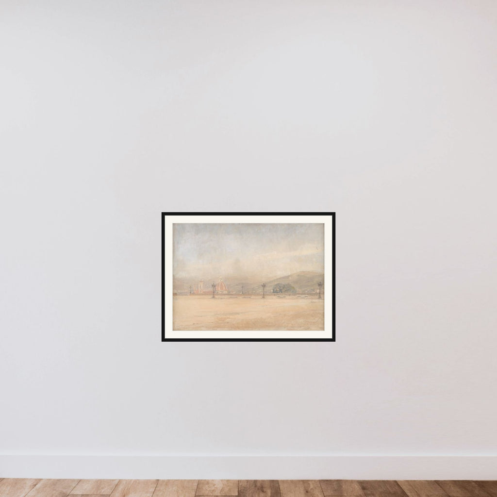 Piazzale Michelangelo ved Florens framed — shown to scale
