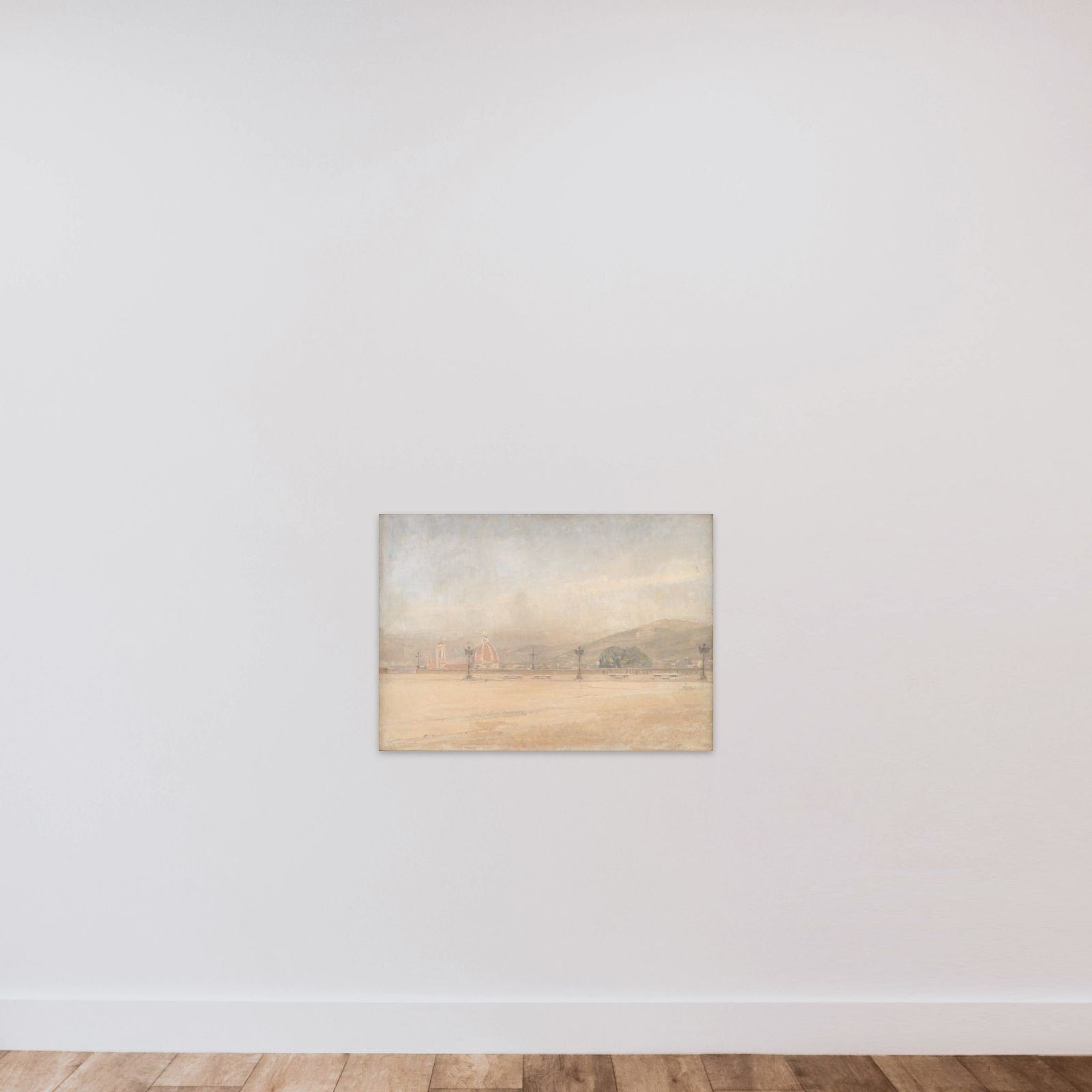 Piazzale Michelangelo ved Florens unframed — shown to scale