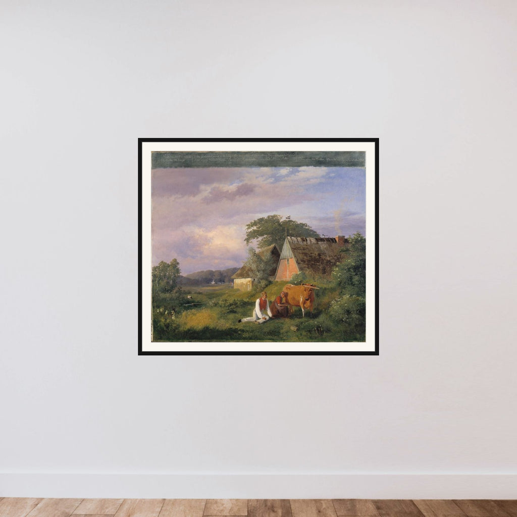 Malkescene. Fra Christian Winther: Aftenmøde framed — shown to scale