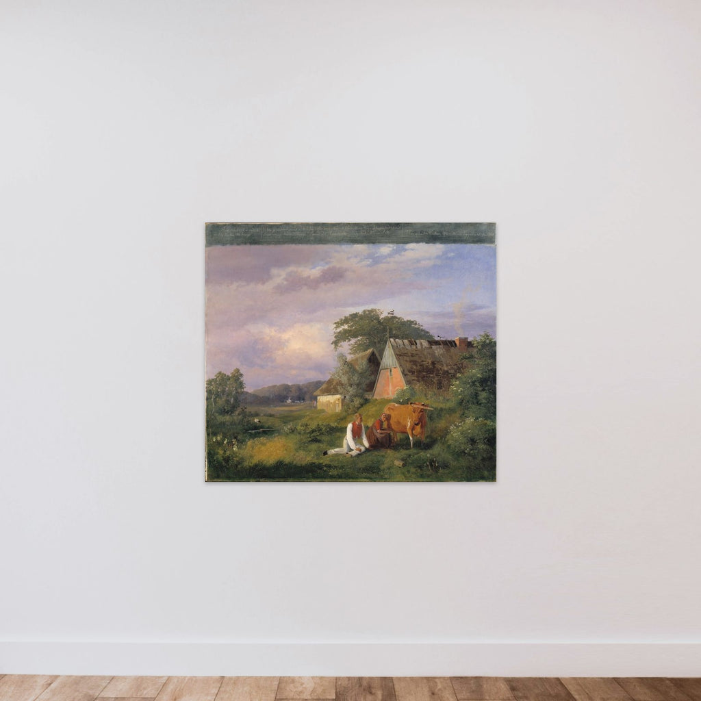 Malkescene. Fra Christian Winther: Aftenmøde unframed — shown to scale