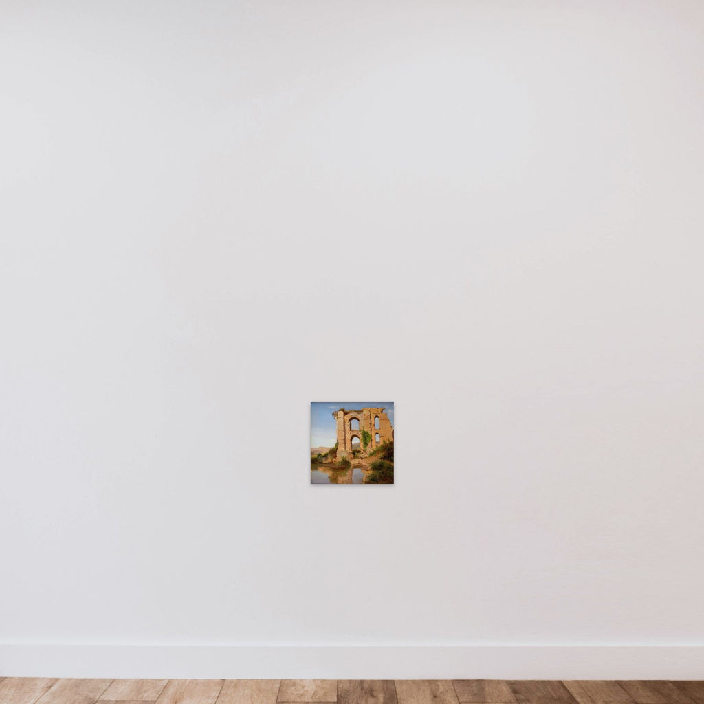 Ruinerne af akvædukten Aniene Nuova nær Tivoli unframed — shown to scale