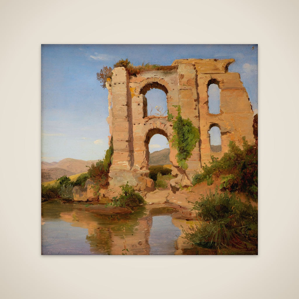 Ruinerne af akvædukten Aniene Nuova nær Tivoli unframed print