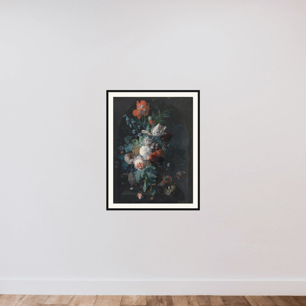 Vase med blomster framed — shown to scale