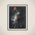 Vase med blomster framed