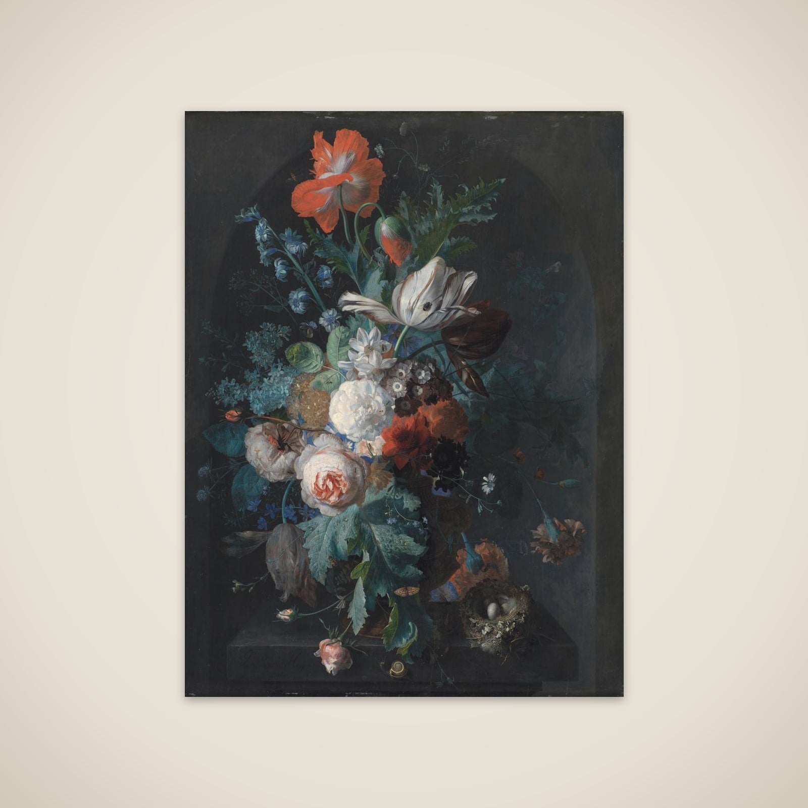 Vase med blomster unframed print