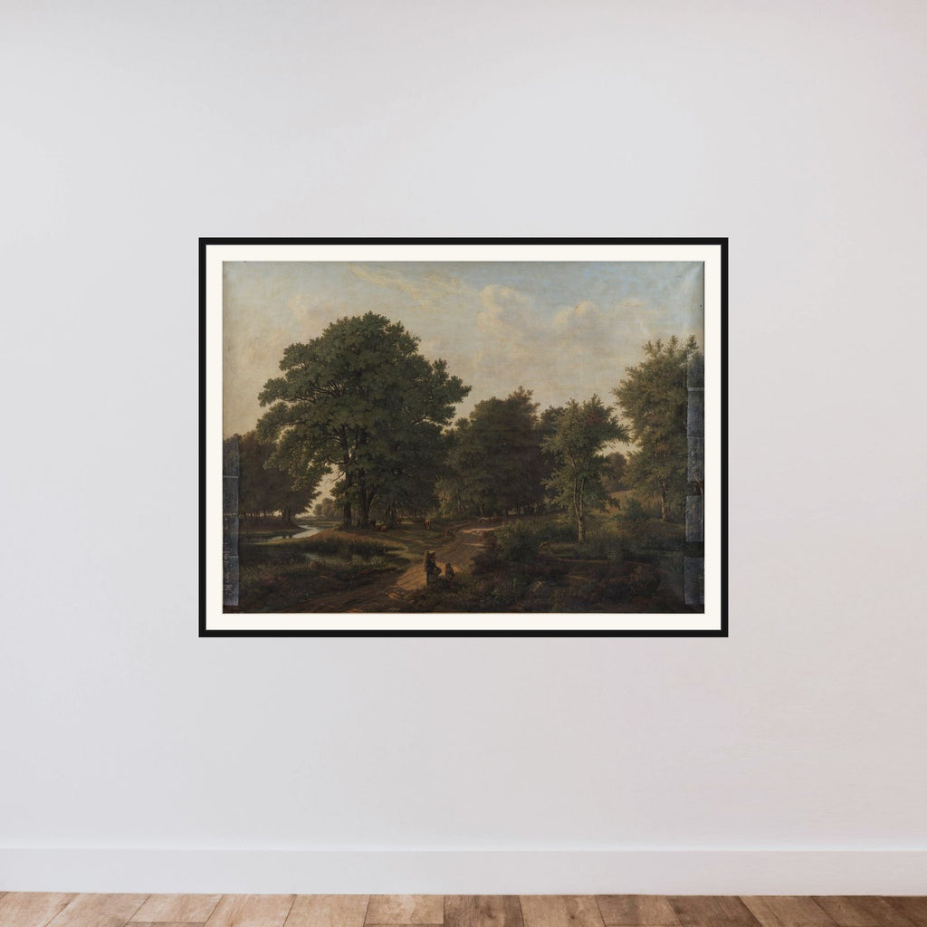 Skovparti på vejen mellem Helsingør og Hammermøllen framed — shown to scale