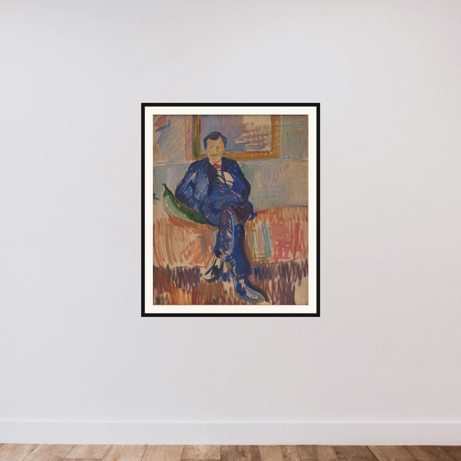 Portræt af maleren Karl Schou framed — shown to scale
