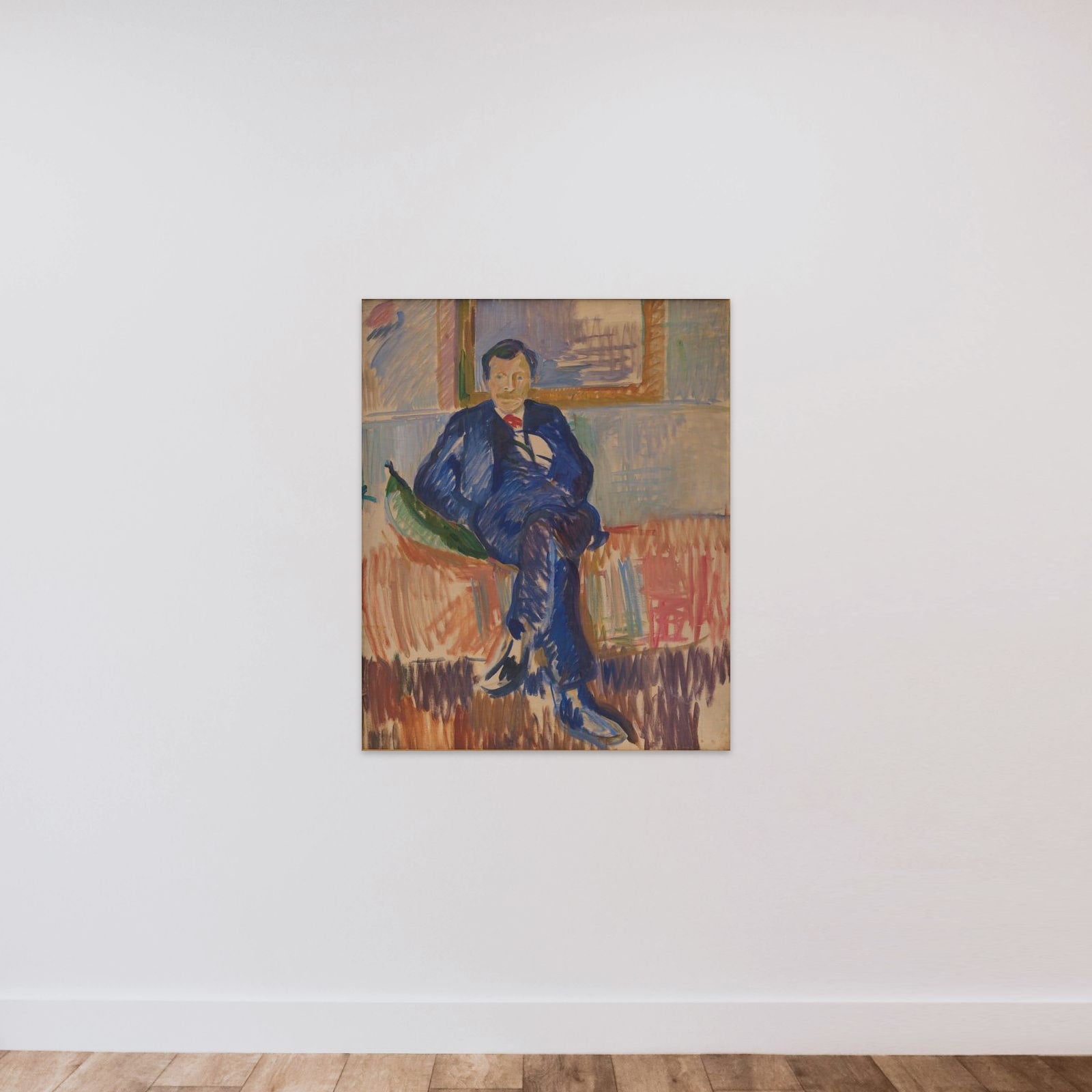 Portræt af maleren Karl Schou unframed — shown to scale