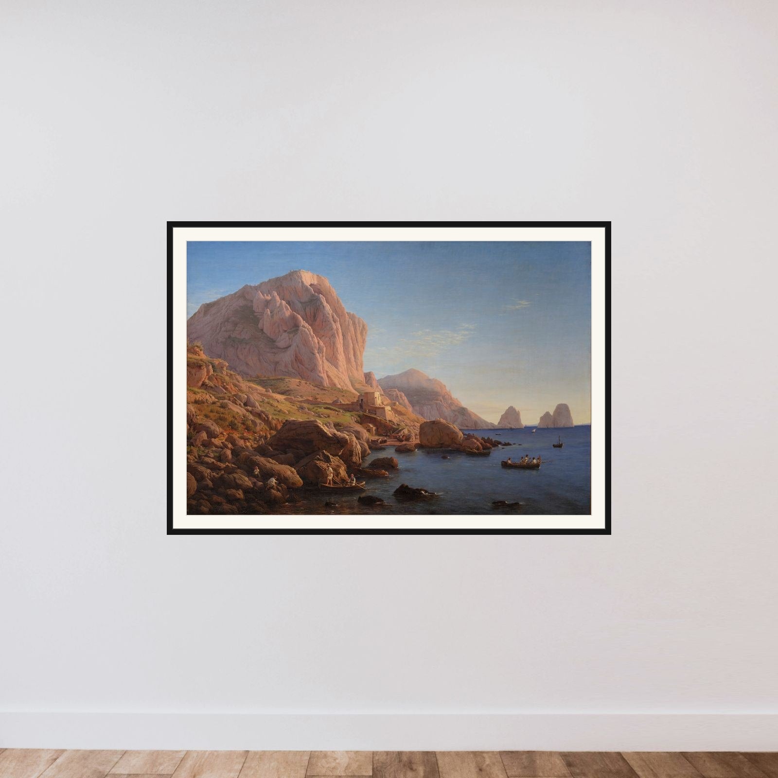 Motiv fra Capri, kort efter solens opgang framed — shown to scale