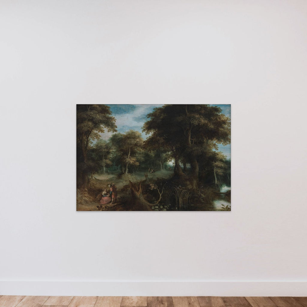 Skovlandskab med Juda og Tamar unframed — shown to scale