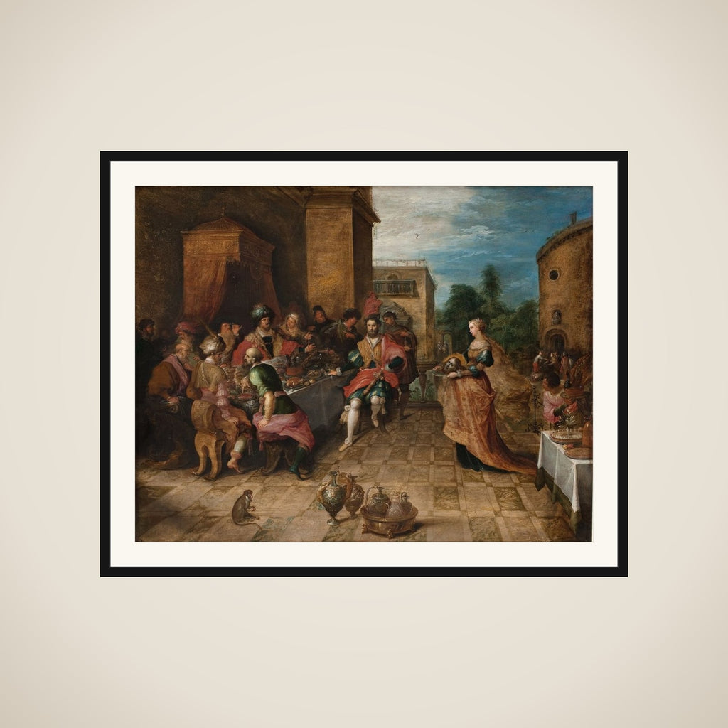 Herodes gæstebud. Salome bringer Johannes Døberens hoved på et fad framed