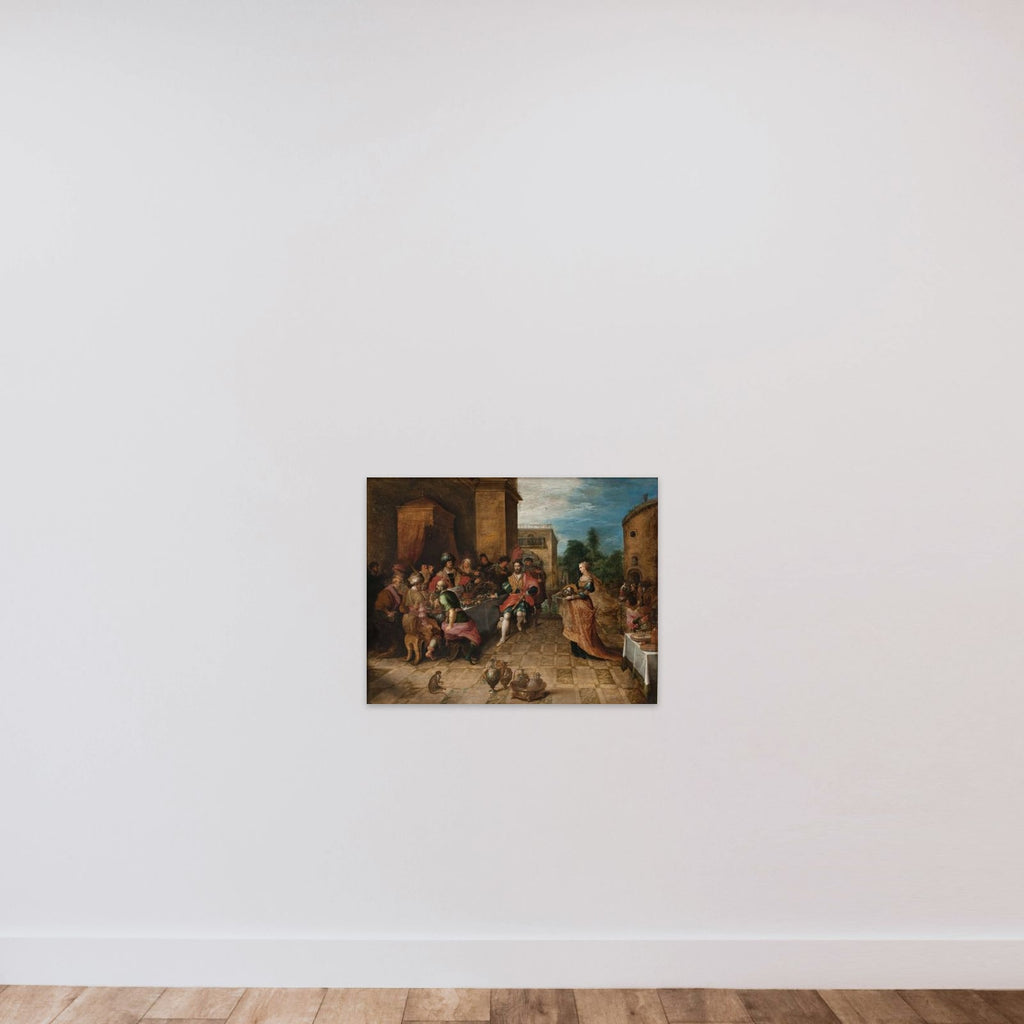Herodes gæstebud. Salome bringer Johannes Døberens hoved på et fad unframed — shown to scale