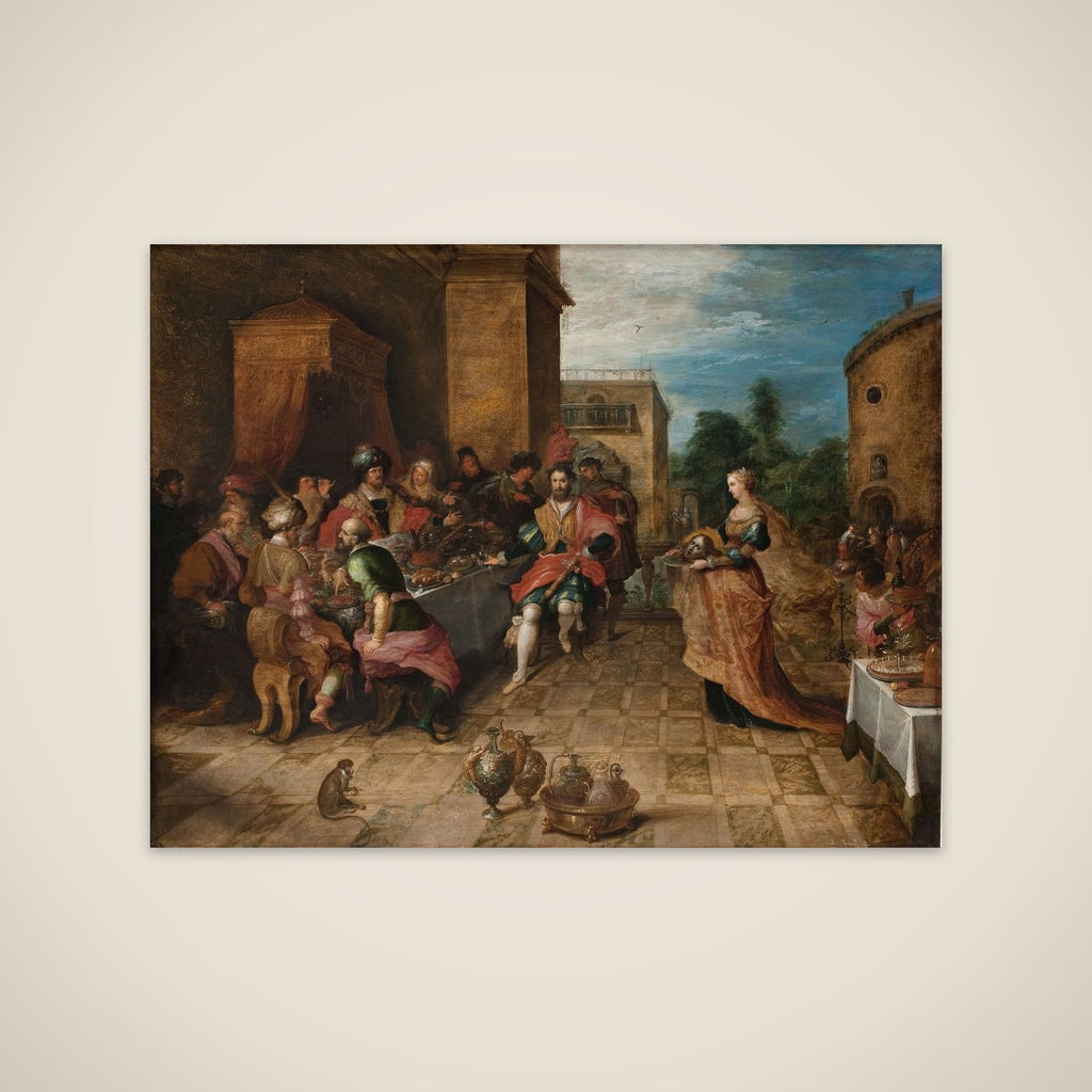 Herodes gæstebud. Salome bringer Johannes Døberens hoved på et fad unframed print