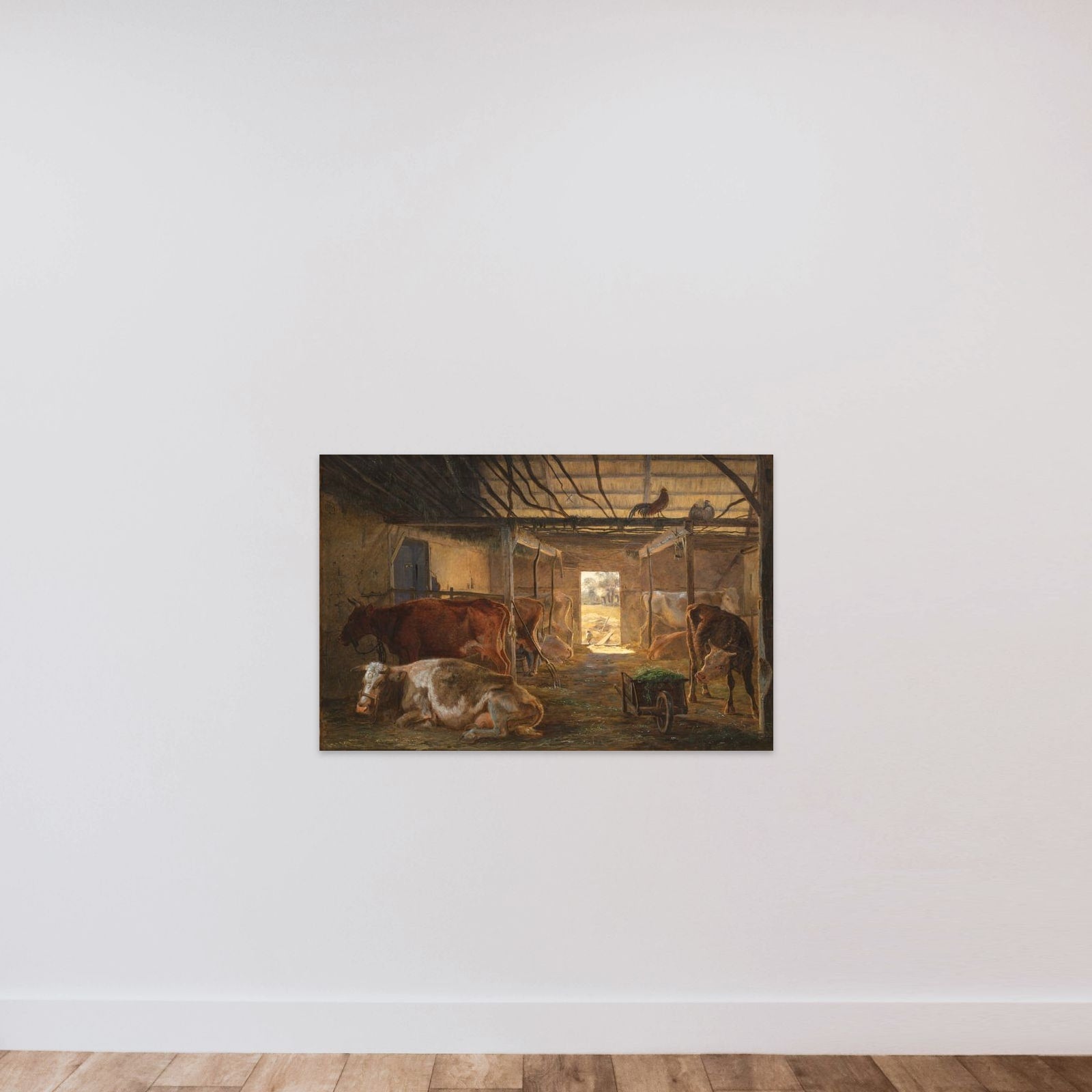 En kostald i en bondegård. Vejby unframed — shown to scale