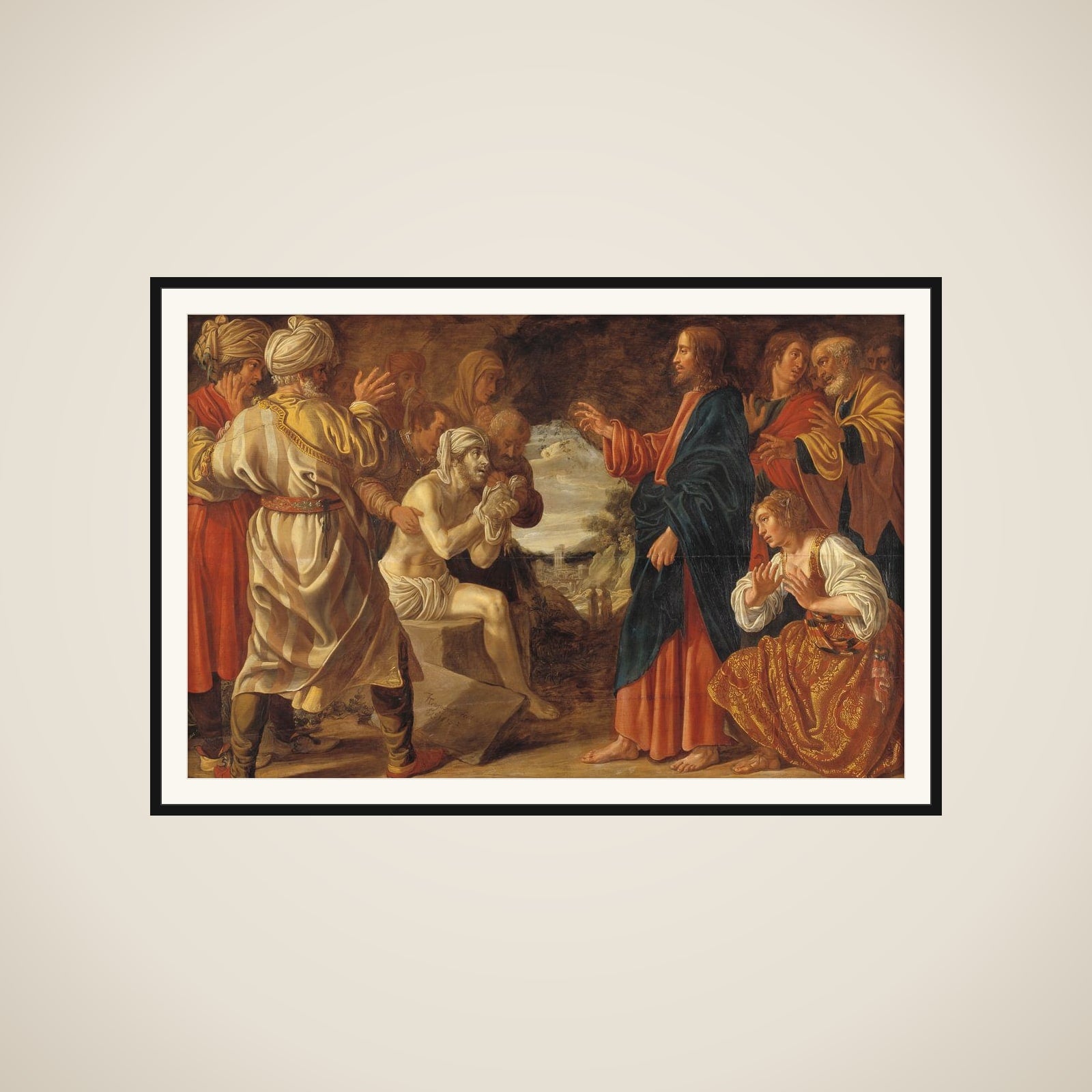 Lazarus' opvækkelse framed