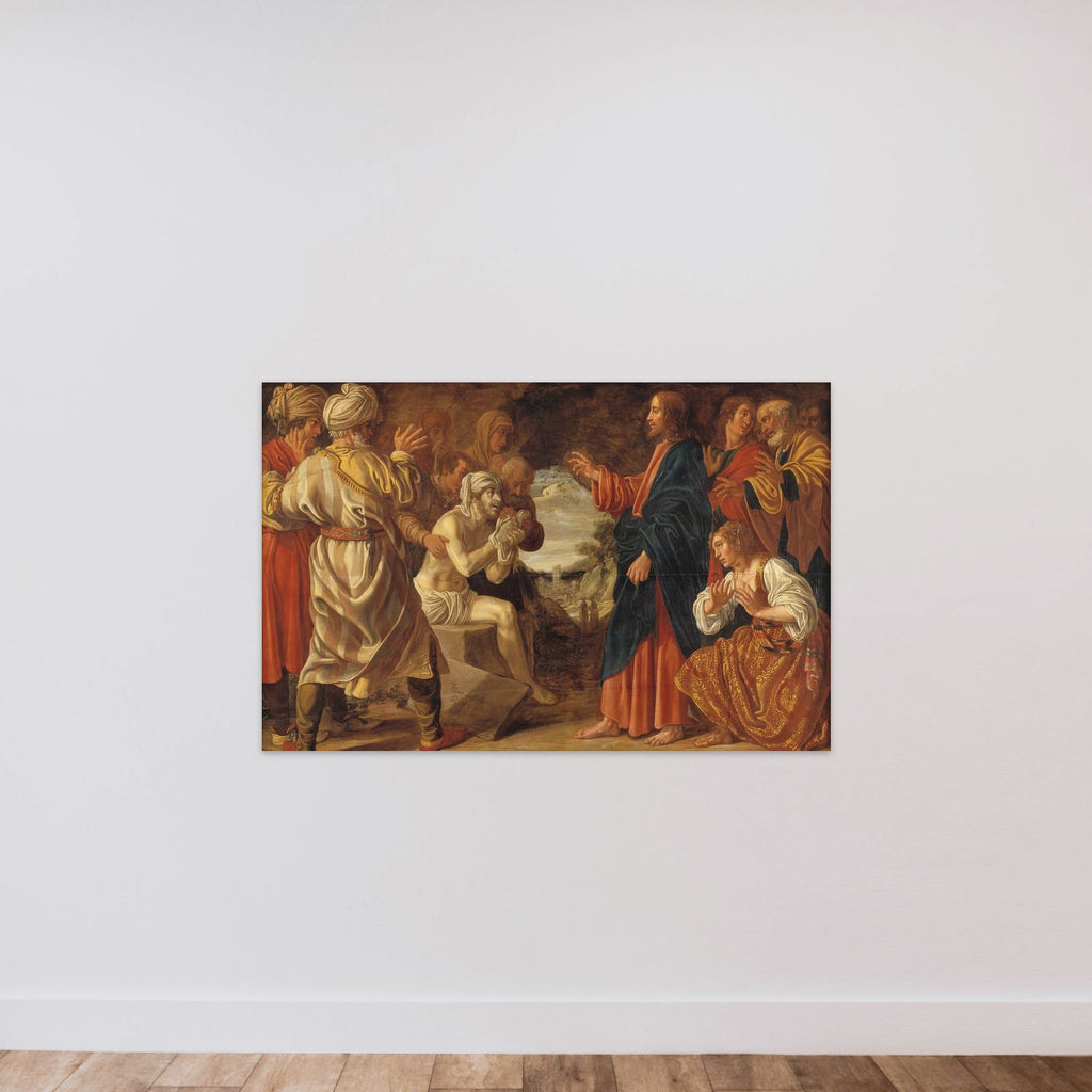 Lazarus' opvækkelse unframed — shown to scale