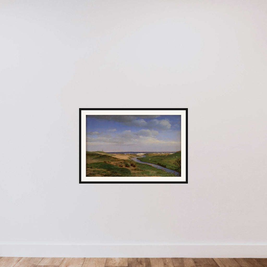 Parti af Sjællands nordkyst ved Dronningmølle framed — shown to scale