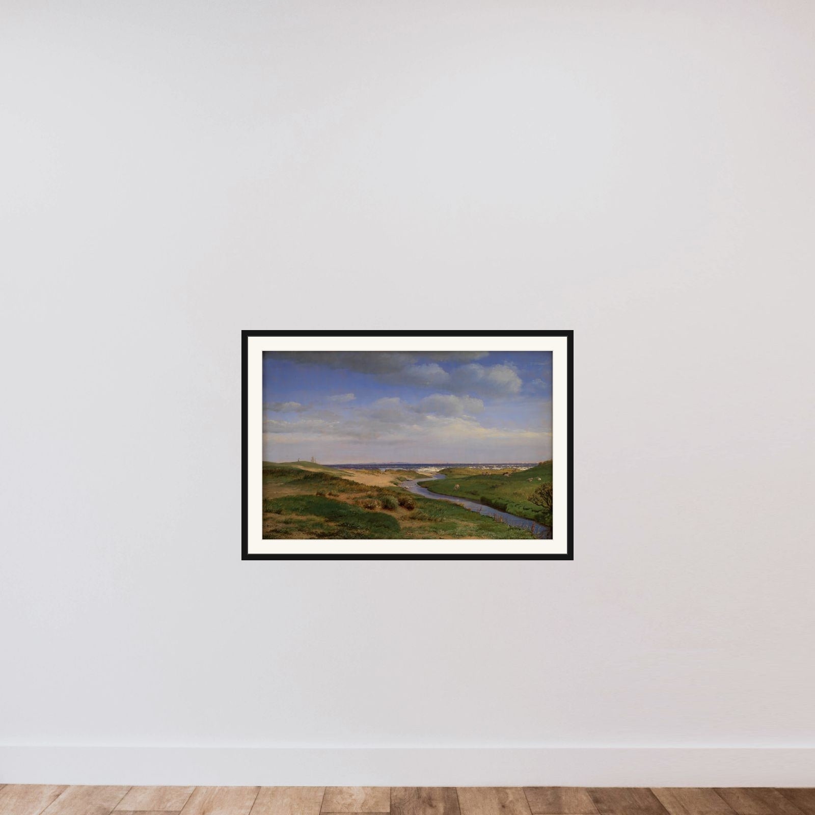 Parti af Sjællands nordkyst ved Dronningmølle framed — shown to scale