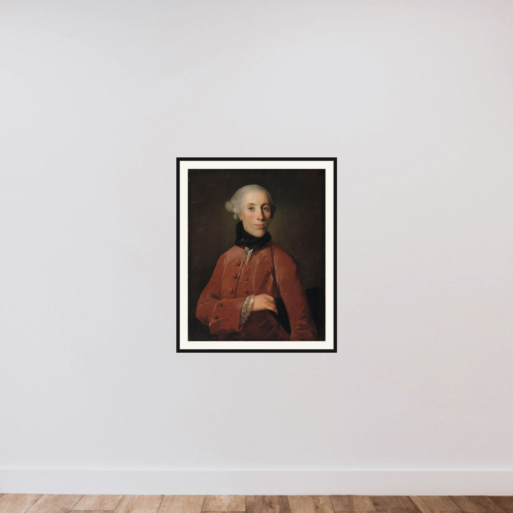 Hofsignetstikker Ahron Jacobson framed — shown to scale
