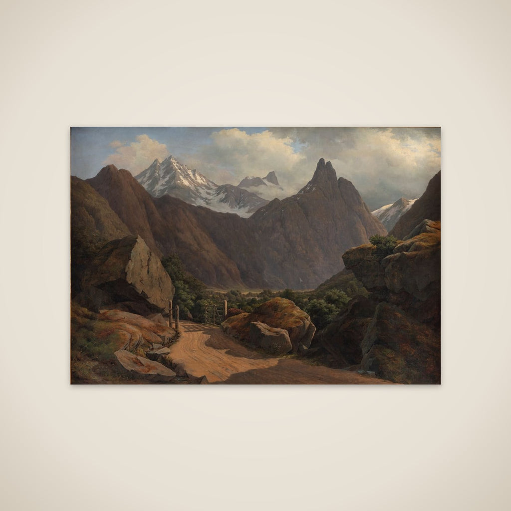 Parti af Romsdalen med Romsdals Horn og Vikingetinderne i Norge unframed print