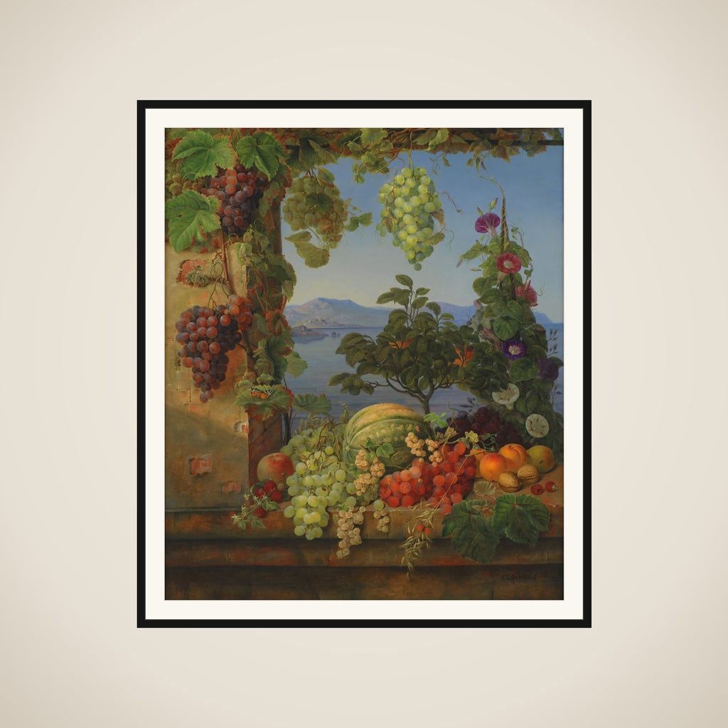 Frugter i et italiensk landskab framed