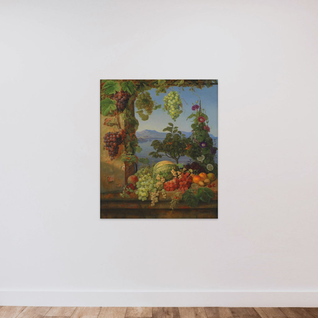 Frugter i et italiensk landskab unframed — shown to scale