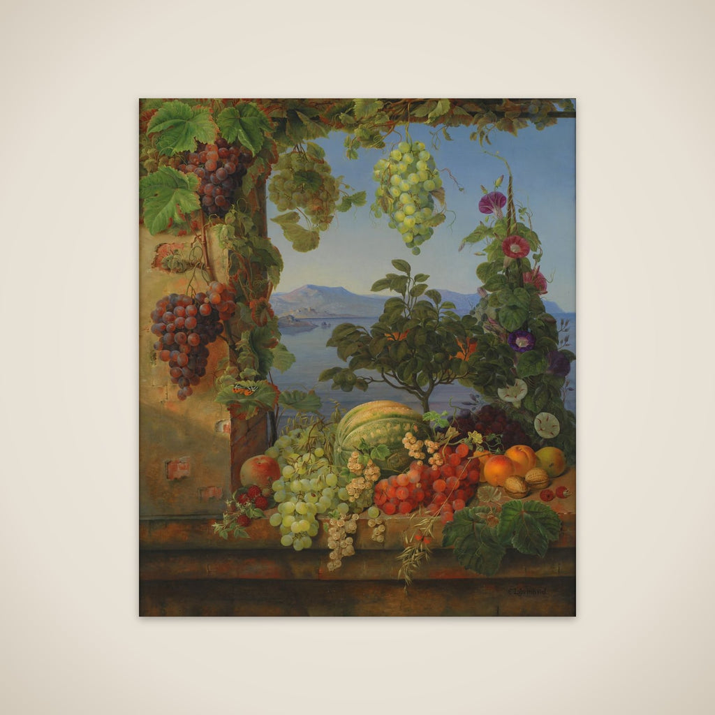 Frugter i et italiensk landskab unframed print