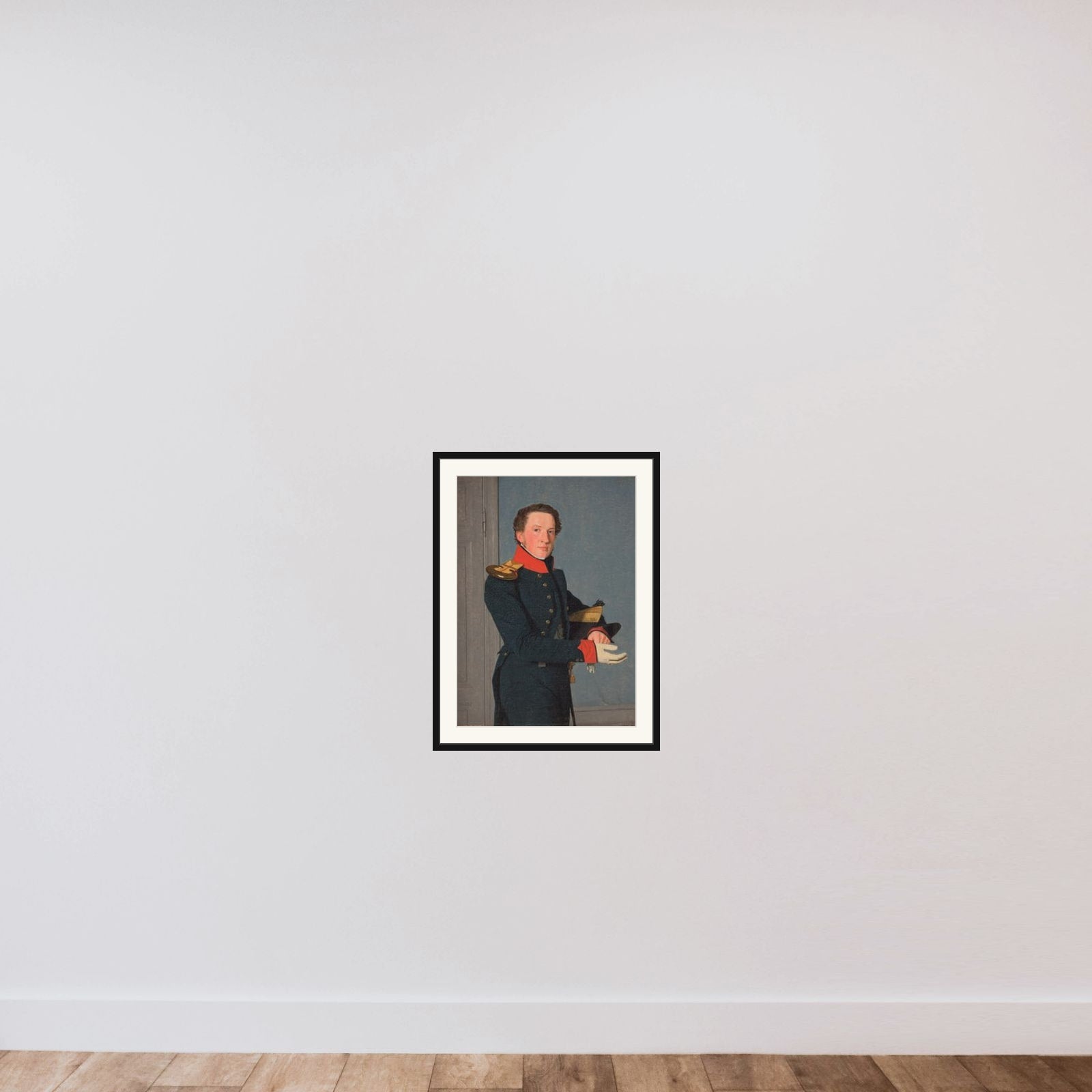 Kaptajnløjtnant af flåden D. Christen Schifter Feilberg framed — shown to scale
