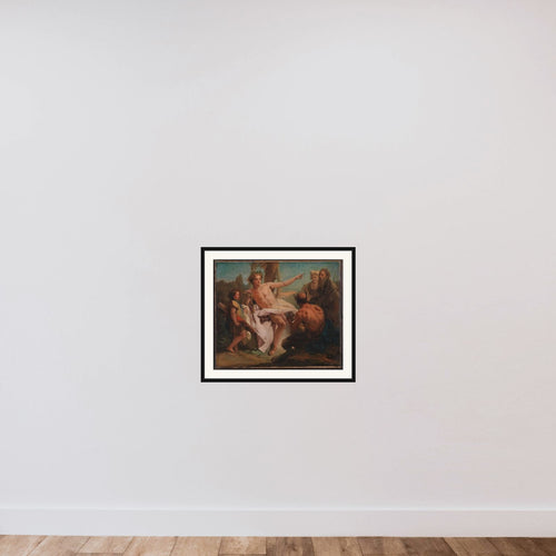 Apollon og Marsyas framed — shown to scale