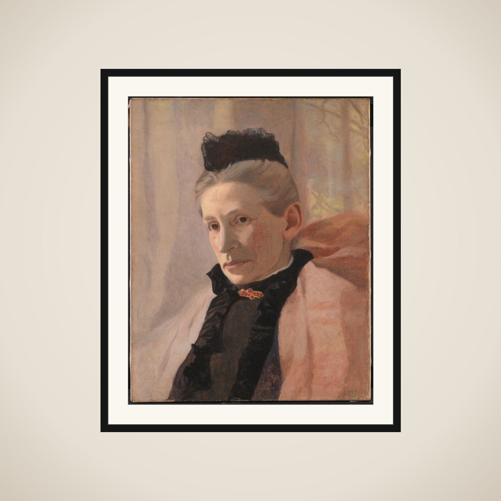 Frederikke von Scholten, F. Arendrup, kunstnerens svigermoder framed