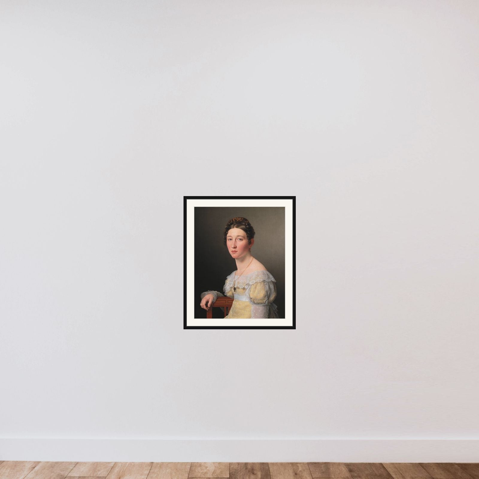 Emilie Henriette Massmann, gift 1824 med kammerjunker Frederik Wilhelm Caspar von Benzon framed — shown to scale