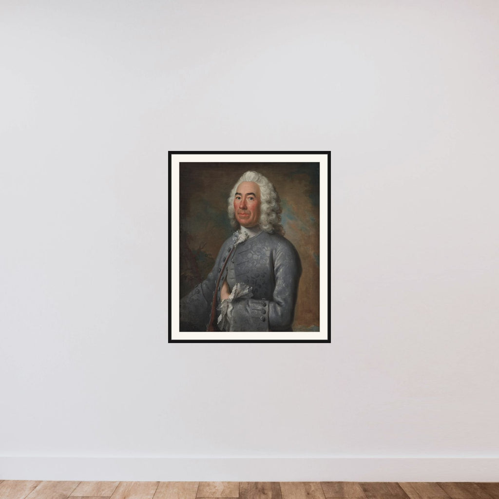 Portræt af en ældre herre framed — shown to scale