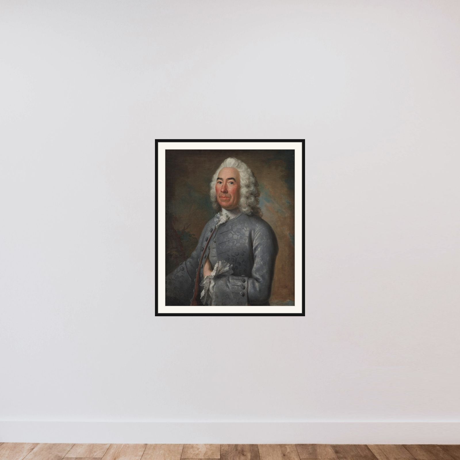 Portræt af en ældre herre framed — shown to scale