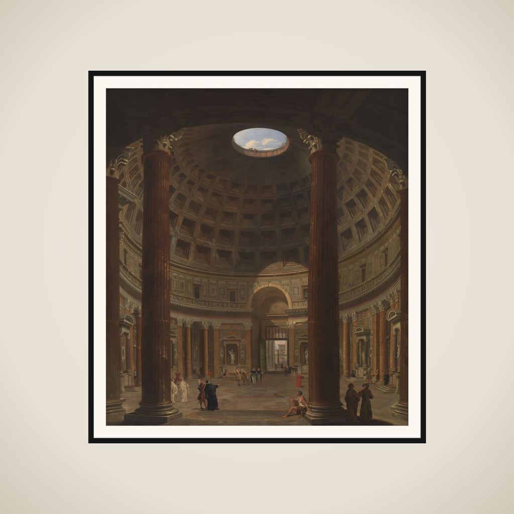Det indre af Pantheon i Rom framed