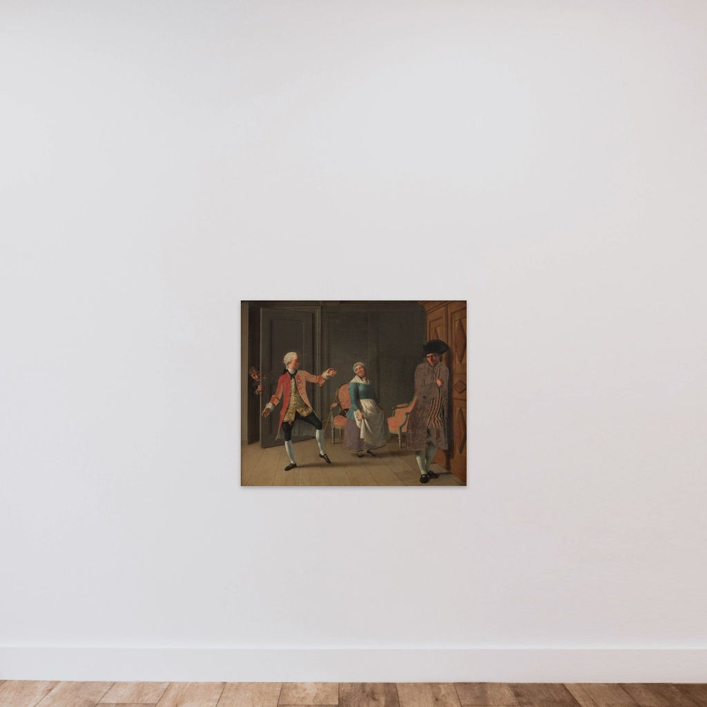 Motiv fra Ludvig Holbergs "Jean de France", I akt, 6. scene unframed — shown to scale