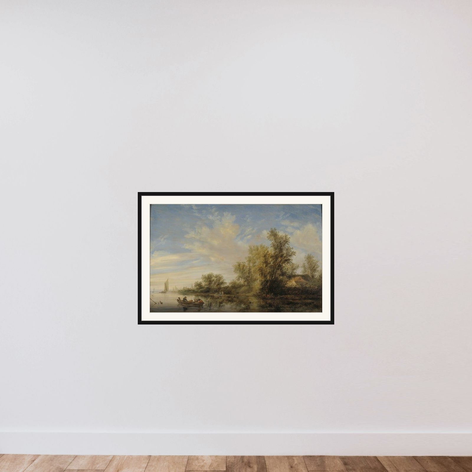 Flodlandskab framed — shown to scale