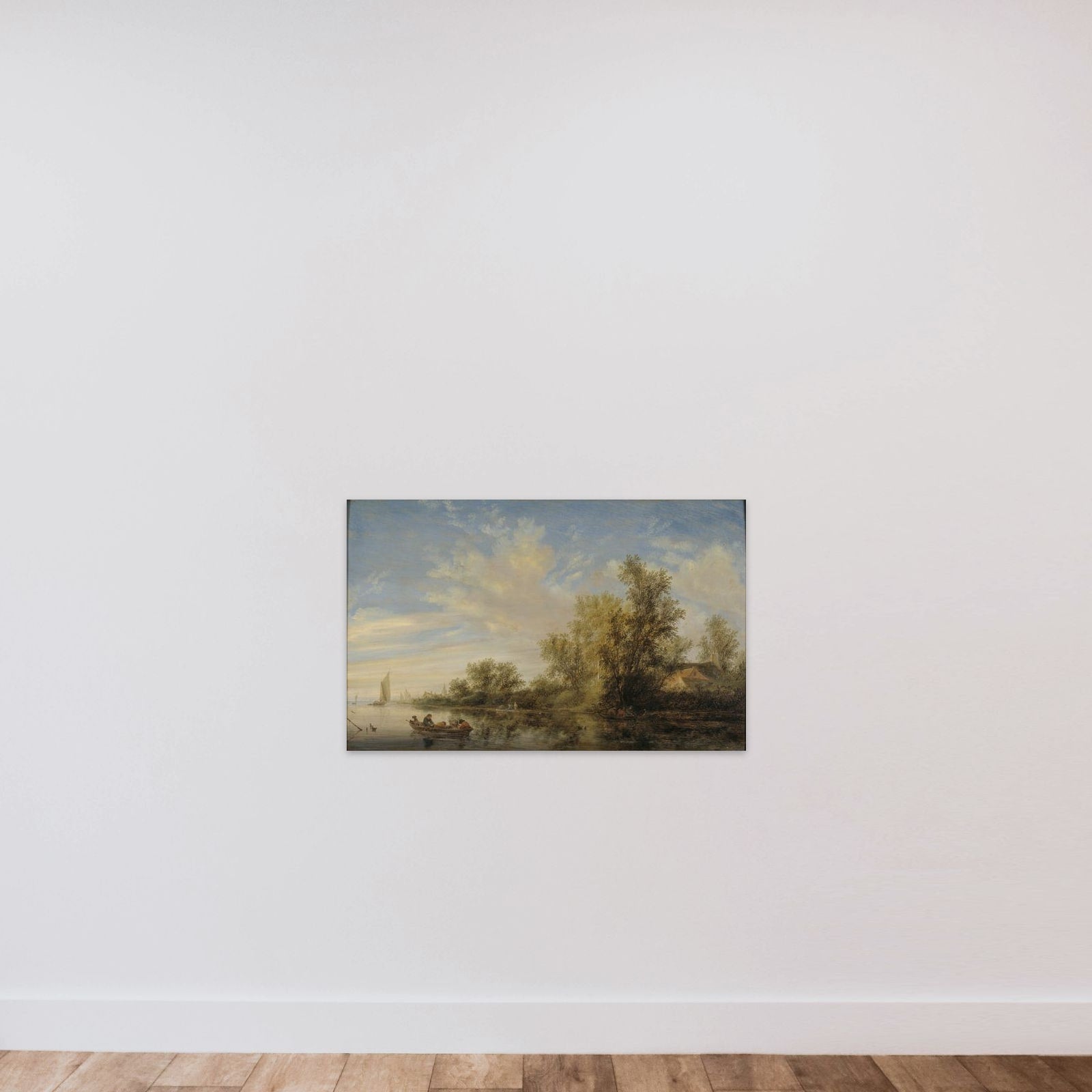 Flodlandskab unframed — shown to scale