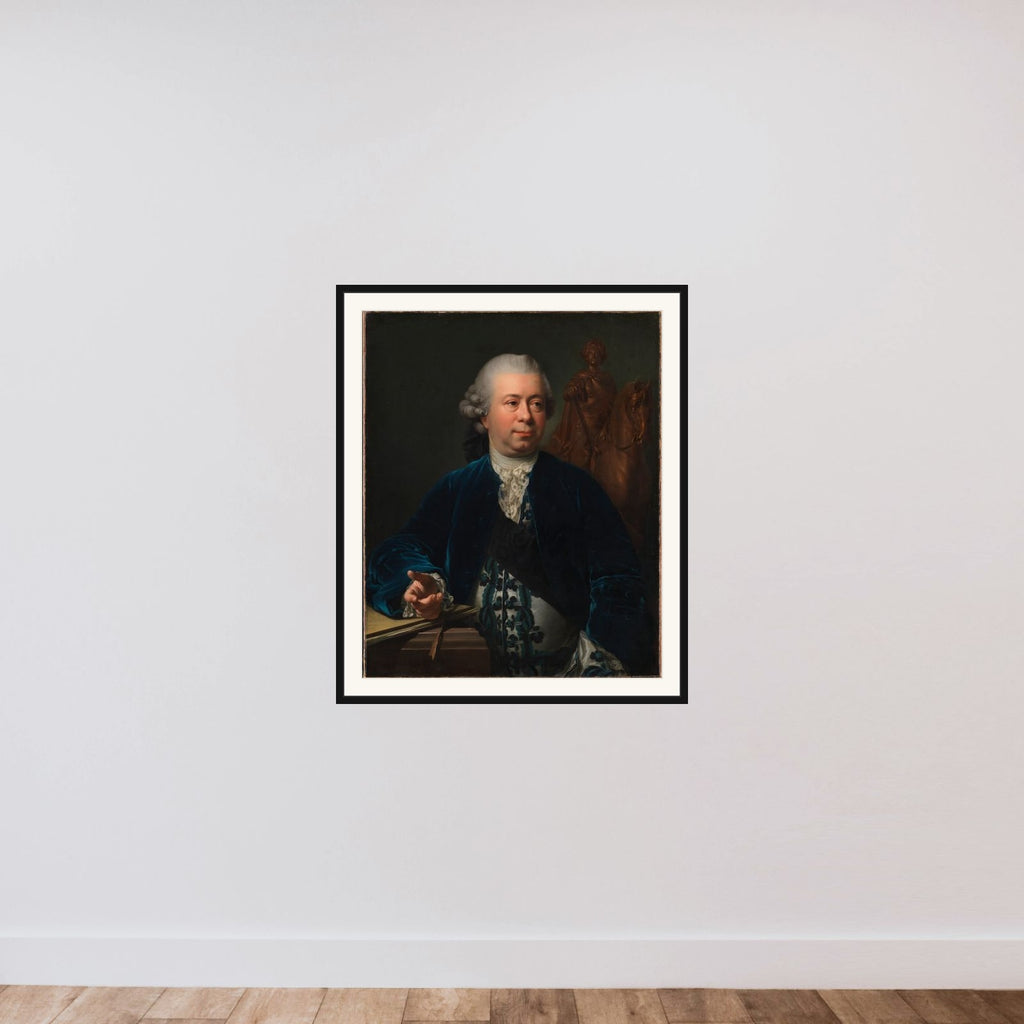 Billedhuggeren Jacques-François-Joseph Saly framed — shown to scale