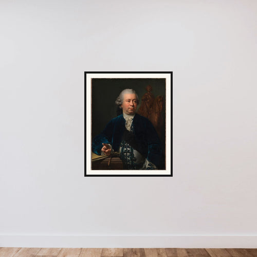 Billedhuggeren Jacques-François-Joseph Saly framed — shown to scale