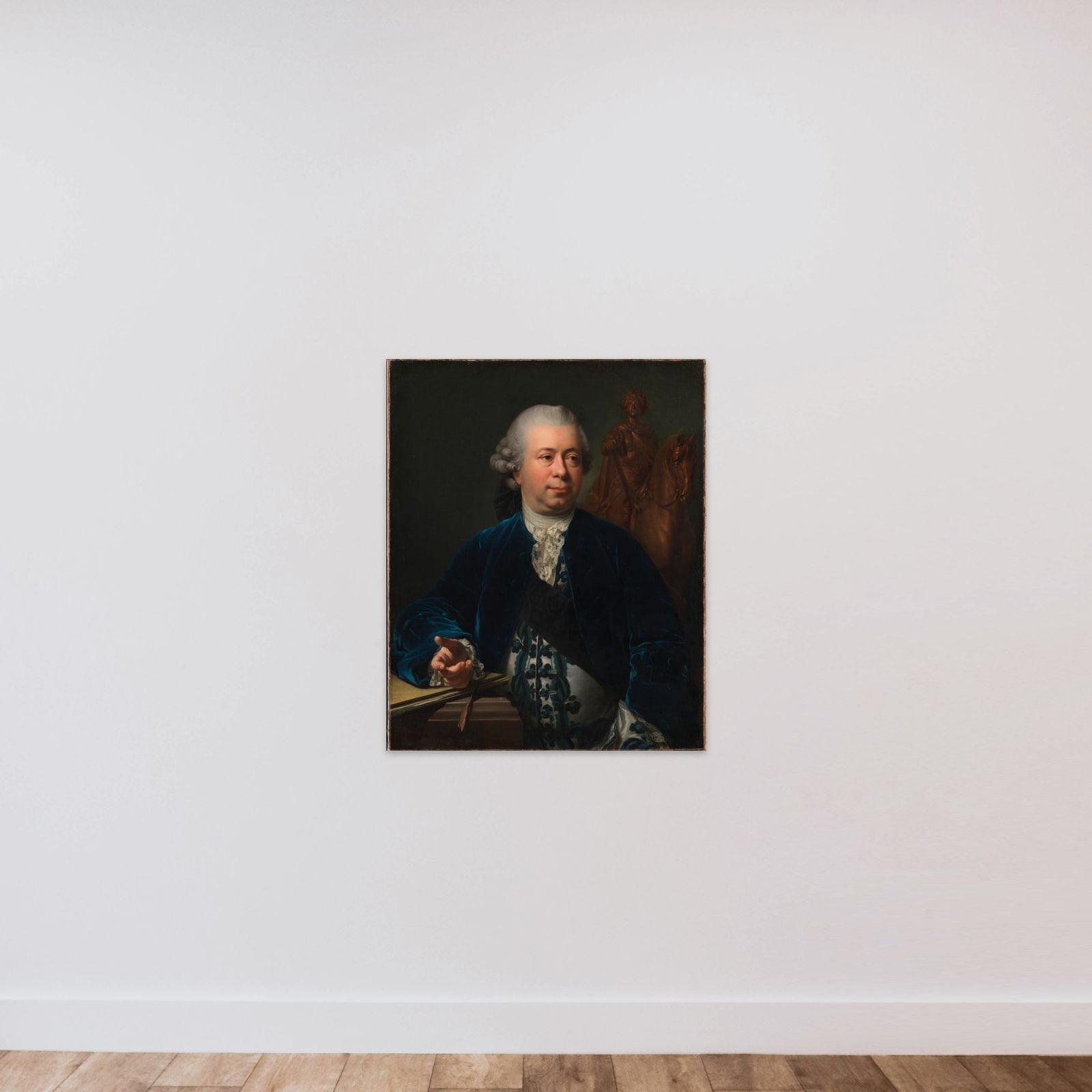 Billedhuggeren Jacques-François-Joseph Saly unframed — shown to scale